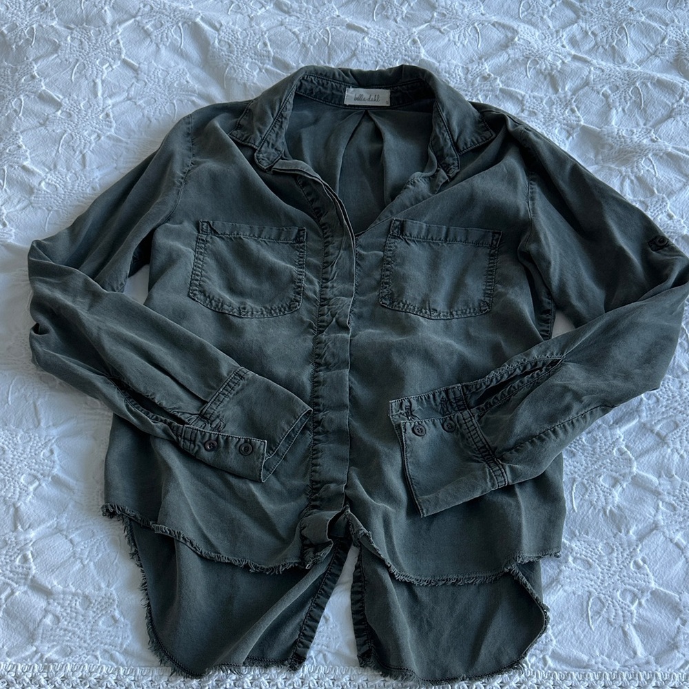 Dark Olive Button-Up Shirt
